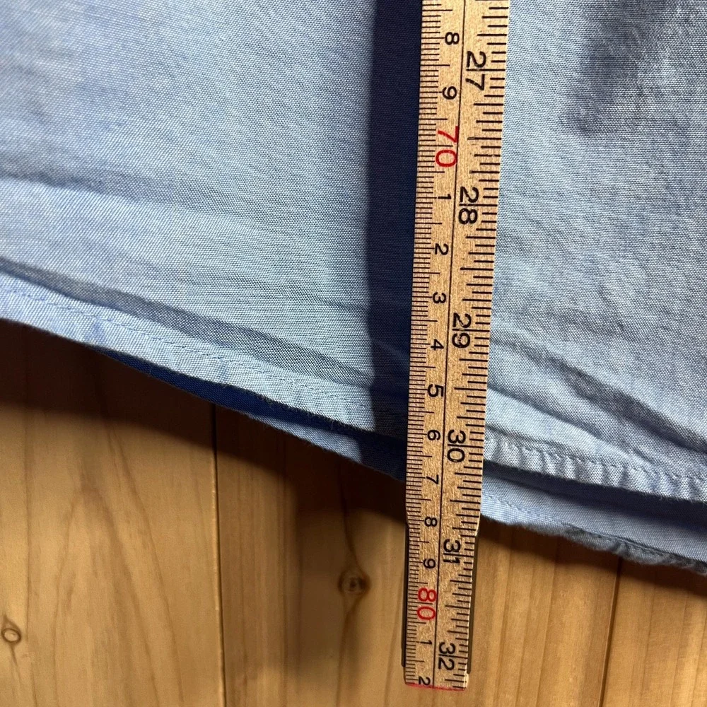 Tommy Hilfiger Men's XL Custom Fit Blue Oxford Short Sleeve‎ Button Up Shirt